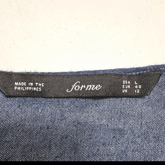 Forme Large Navy Blue Cotton Cold Off The Shoulder Spaghetti Summer Shor… - Picture 9 of 11